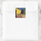 Vincent Van Gogh - Caféterras bij Nacht Kunstschil Vierkante Sticker (Tas)