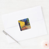 Vincent Van Gogh - Caféterras bij Nacht Kunstschil Vierkante Sticker (Envelop)