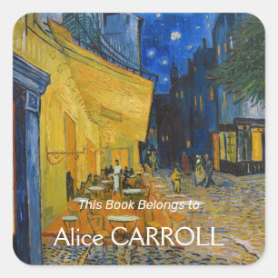 Vincent van Gogh - Caféterras bij nacht Vierkante Sticker