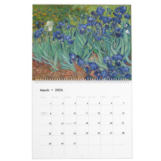 VINCENT VAN GOGH Calendar Kalender (Mar 2026)