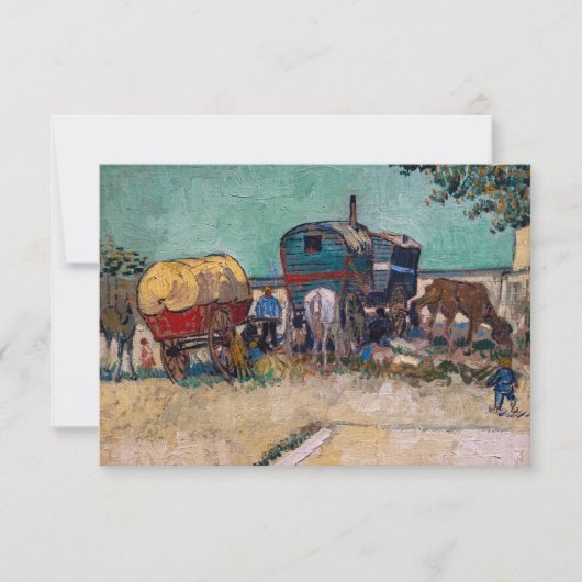 Vincent Van Gogh - Caravans, zigeunerkamp bij Arle Bedankkaart (Voorkant)