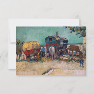 Vincent Van Gogh - Caravans, zigeunerkamp bij Arle Bedankkaart