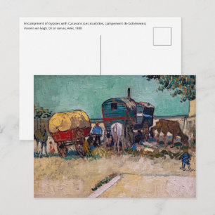 Vincent Van Gogh - Caravans, zigeunerkamp bij Arle Briefkaart