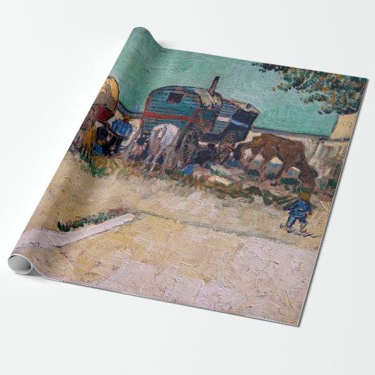 Vincent Van Gogh - Caravans, zigeunerkamp bij Arle Cadeaupapier (Uitgerold)