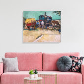 Vincent Van Gogh - Caravans, zigeunerkamp bij Arle Canvas Afdruk (Insitu (Woonkamer))
