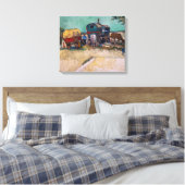 Vincent Van Gogh - Caravans, zigeunerkamp bij Arle Canvas Afdruk (Insitu (Slaapkamer))