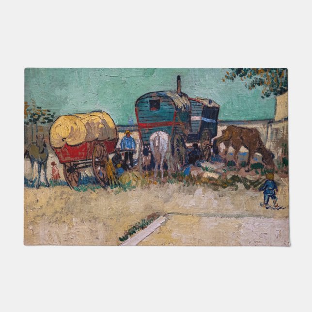 Vincent Van Gogh - Caravans, zigeunerkamp bij Arle Deurmat (Voorkant)