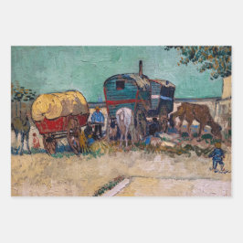Vincent Van Gogh - Caravans, zigeunerkamp bij Arle Inpakpapier Vel