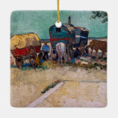 Vincent Van Gogh - Caravans, zigeunerkamp bij Arle Keramisch Ornament (Achterkant)