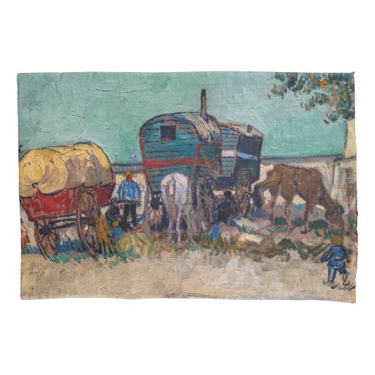 Vincent Van Gogh - Caravans, zigeunerkamp bij Arle Kussensloop (Voorkant)