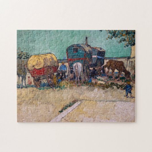 Vincent Van Gogh - Caravans, zigeunerkamp bij Arle Legpuzzel (Horizontaal)