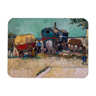 Vincent Van Gogh - Caravans, zigeunerkamp bij Arle Magneet