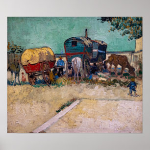 Vincent Van Gogh - Caravans, zigeunerkamp bij Arle Poster