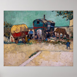 Vincent Van Gogh - Caravans, Zigeunerkamp bij Arle Poster
