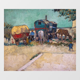 Vincent Van Gogh - Caravans, zigeunerkamp bij Arle Raamsticker
