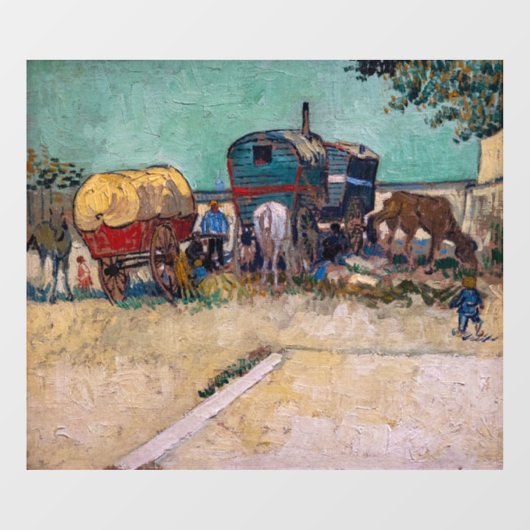 Vincent Van Gogh - Caravans, zigeunerkamp bij Arle Raamsticker (Vel)