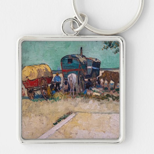 Vincent Van Gogh - Caravans, zigeunerkamp bij Arle Sleutelhanger (Voorkant)