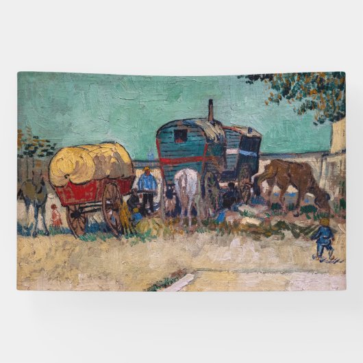 Vincent Van Gogh - Caravans, zigeunerkamp bij Arle Spandoek (Horizontaal)