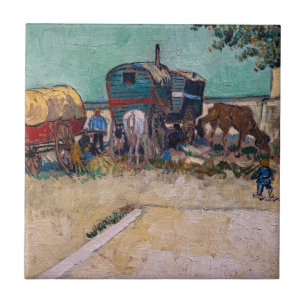 Vincent Van Gogh - Caravans, zigeunerkamp bij Arle Tegeltje