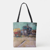 Vincent Van Gogh - Caravans, zigeunerkamp bij Arle Tote Bag (Achterkant)