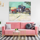 Vincent van Gogh | Caravans, zigeunerkampement Canvas Afdruk (Insitu (Woonkamer))