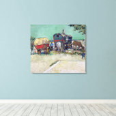 Vincent van Gogh | Caravans, zigeunerkampement Canvas Afdruk (Insitu (Houten vloer))