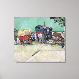 Vincent van Gogh | Caravans, zigeunerkampement Canvas Afdruk