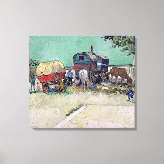Vincent van Gogh | Caravans, zigeunerkampement Canvas Afdruk (Voorkant)