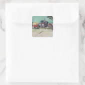 Vincent van Gogh | Caravans, zigeunerkampement Vierkante Sticker (Tas)