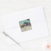 Vincent van Gogh | Caravans, zigeunerkampement Vierkante Sticker (Envelop)