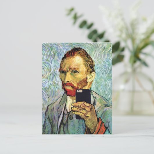 Vincent Van Gogh Cellphone Selfie Self Portret Briefkaart (Staand voorkant)