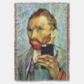 Vincent Van Gogh Cellphone Selfie Self Portret Deken (Voorkant Verticaal)