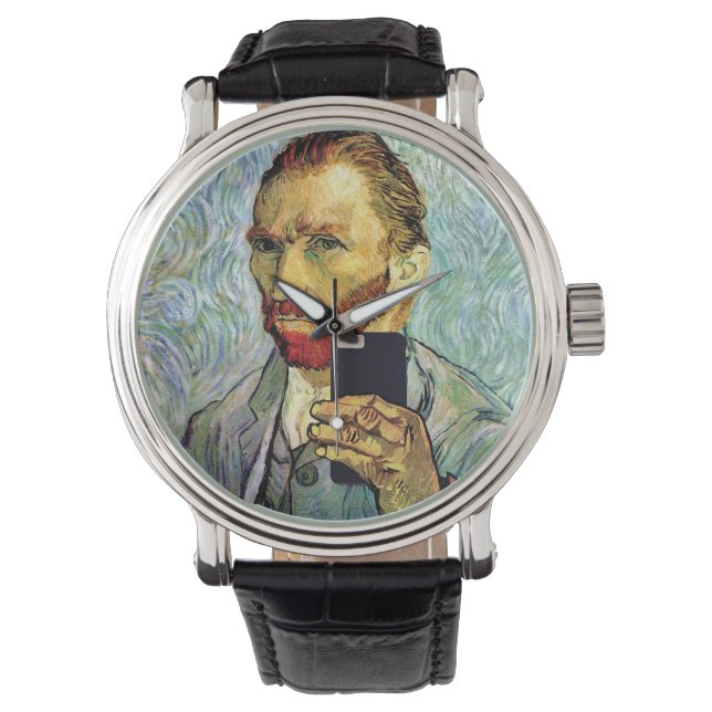 Vincent Van Gogh Cellphone Selfie Self Portret Horloge (Voorkant)