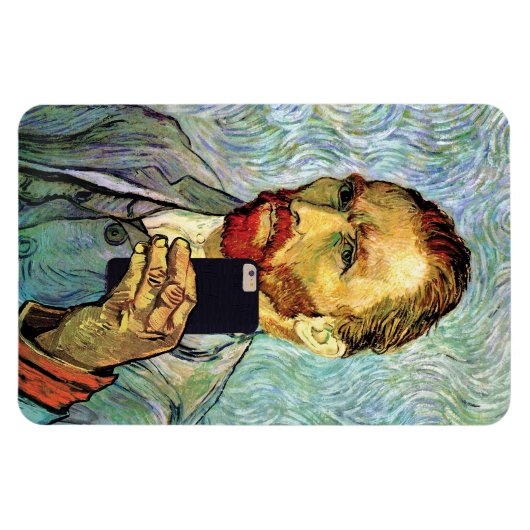 Vincent Van Gogh Cellphone Selfie Self Portret Magneet (Horizontaal)