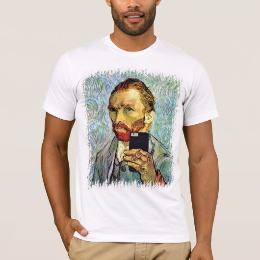 Vincent Van Gogh Cellphone Selfie Self Portret T-shirt (Voorkant)