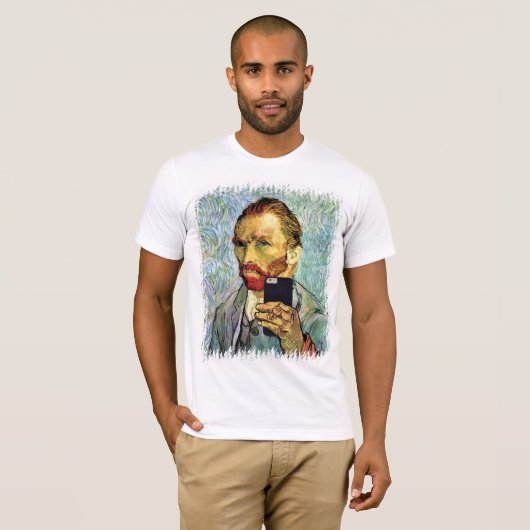 Vincent Van Gogh Cellphone Selfie Self Portret T-shirt (Voorkant volledig)