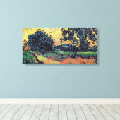 Vincent van Gogh - Chateau of Auvers at Sunset Canvas Afdruk (Insitu (Houten vloer))