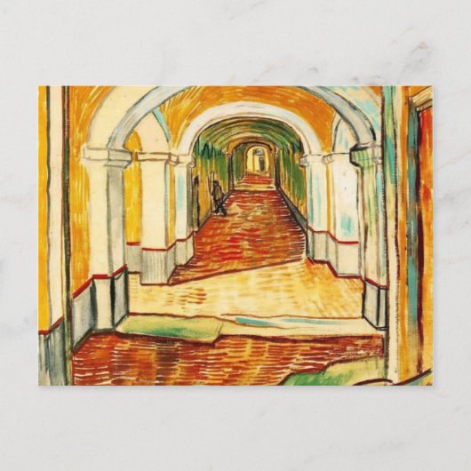 vincent van gogh - corridor voor asiel briefkaart (Voorkant)
