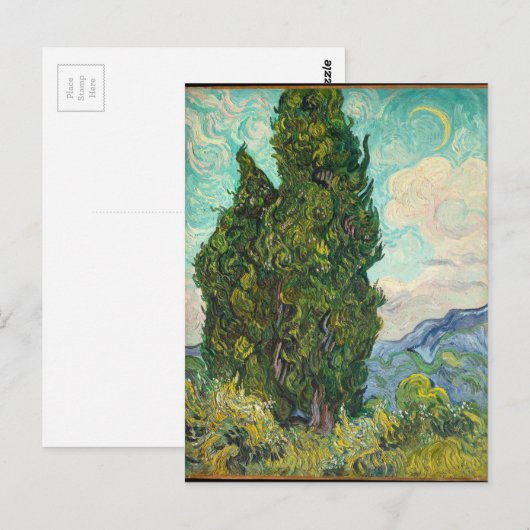 Vincent Van Gogh Cypresses Briefkaart (Voorkant / Achterkant)