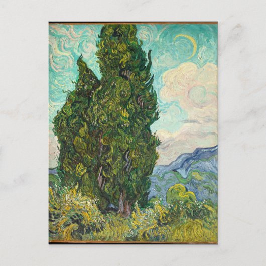 Vincent Van Gogh Cypresses Briefkaart (Voorkant)