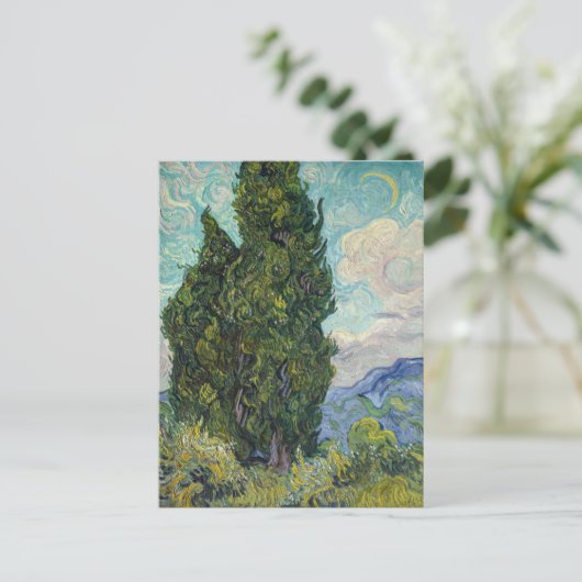 Vincent van Gogh - Cypresses Briefkaart (Staand voorkant)