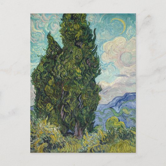 Vincent van Gogh - Cypresses Briefkaart (Voorkant)