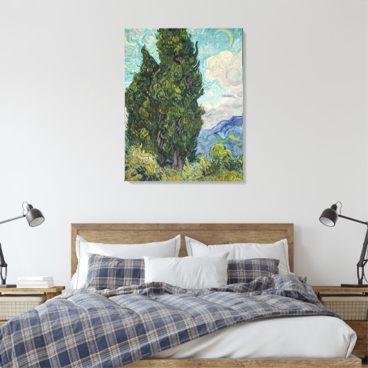 Vincent van Gogh - Cypresses Canvas Afdruk (Insitu (Slaapkamer))