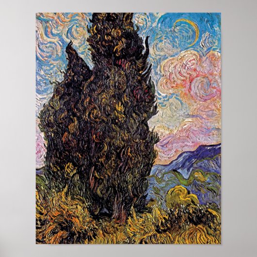 Vincent Van Gogh - Cypresses Fine Art Tree Lover Poster (Voorkant)