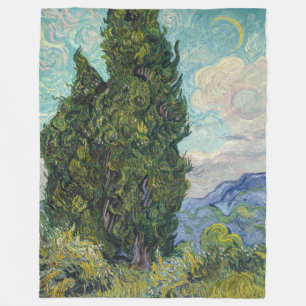 Vincent van Gogh - Cypresses Fleece Deken