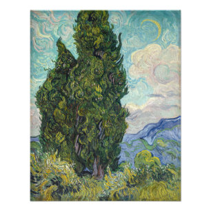 Vincent van Gogh - Cypresses Foto Afdruk