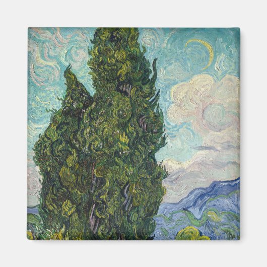Vincent van Gogh - Cypresses Magneet (Voorkant)