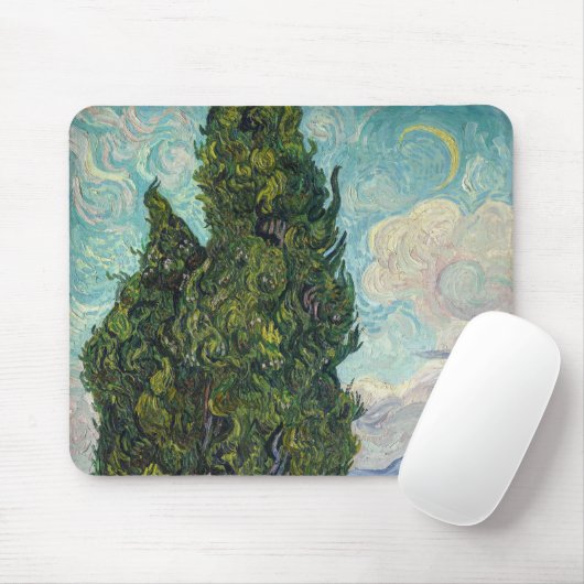Vincent van Gogh - Cypresses Muismat (Met muis)