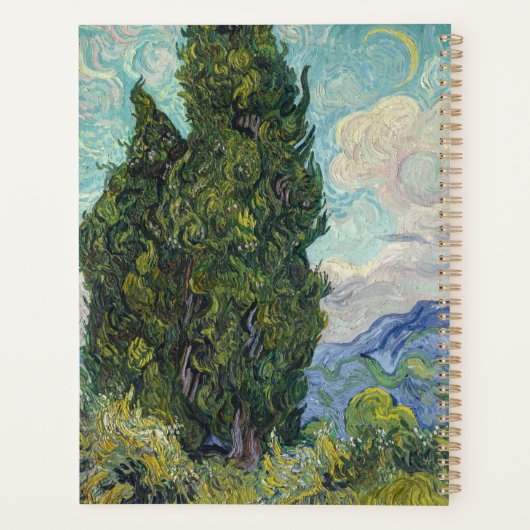 Vincent van Gogh - Cypresses Planner (Achterkant)