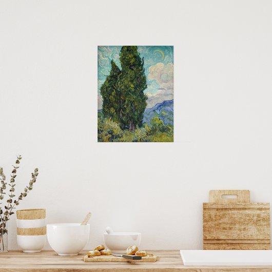 Vincent van Gogh - Cypresses Poster (Keuken)